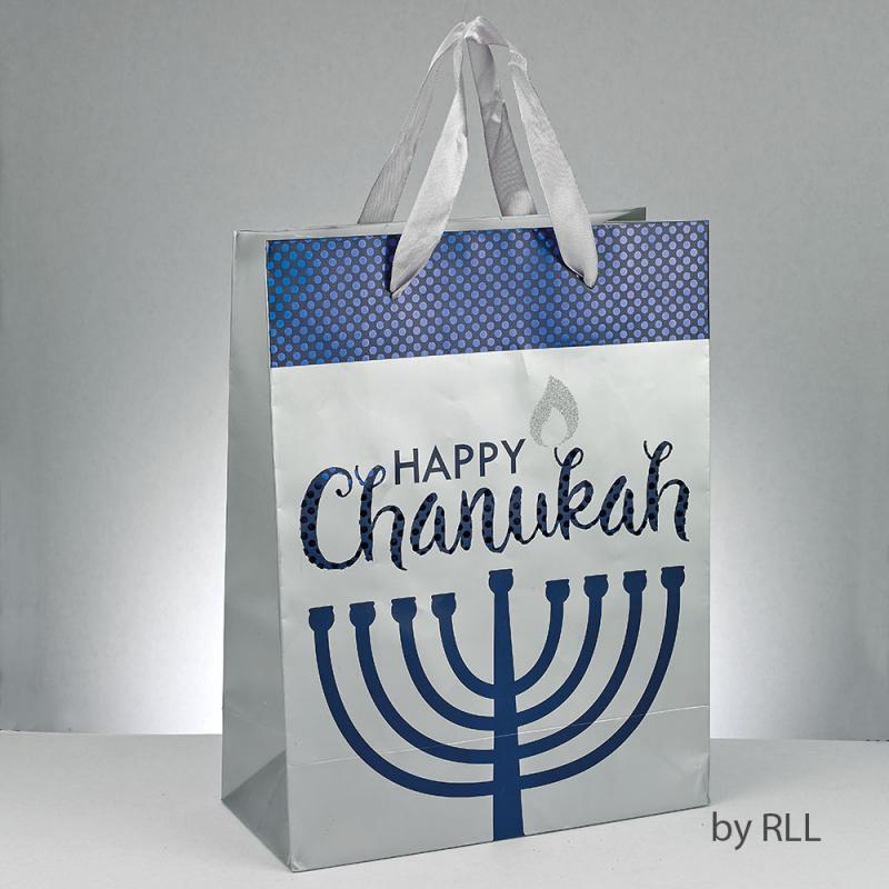 Chanukah Gift Bag with Glitter Accents